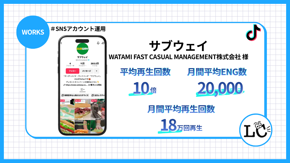 日本サブウェイ合同会社様　サブウェイ　アカウント運用事例